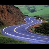 Winding road, Pacific Coast Highway 1, CA  :: 11108RDSpchhwyjpg