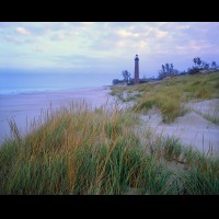Little Sable Point Lighthouse, Lake Michigan, USA :: 20298eLTHlittlesabledawnclr