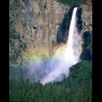 Yosemite National Park, Bridal Veil Falls rainbow :: 15608CAYOSbridalveilfallsjpg