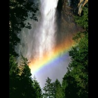 Yosemite National Park, Bridal Veil Falls, CA, USA :: 15609CYOSbridalveilfallsrainbowjpg