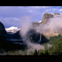 Yosemite National Park, Tunnel View, Bridal Veil Falls, CA, USA :: 15619CAYOSbridalveilfallsjpg