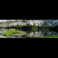 Yosemite National Park Panorama, Merced Lake reflection, Yosemite wilderness :: 16161wCAYOSmercedlakerfljpg