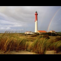 La Coubre Lighthouse with rainbow, France  :: 19537eLTHlacoubrerainbow,fr
