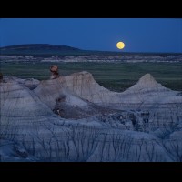 Painted Desert/Petrified Forest National Park, Blue Mesa Full Moon, Arizona, USA :: 2477eAZPTDpainteddesertnpjpg