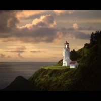 Heceta Head Lighthouse, Oregon coast, USA :: 30057LTHhecetaheadsunset