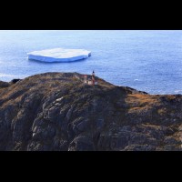 Bacalhao Island Lighthouse and iceberg, Newfoundland, Canada  :: LTHbacalhaoislandnl48742