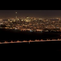 Golden Gate Bridge, night, San Francisco, CA :: SFOggbskyline42930jpg